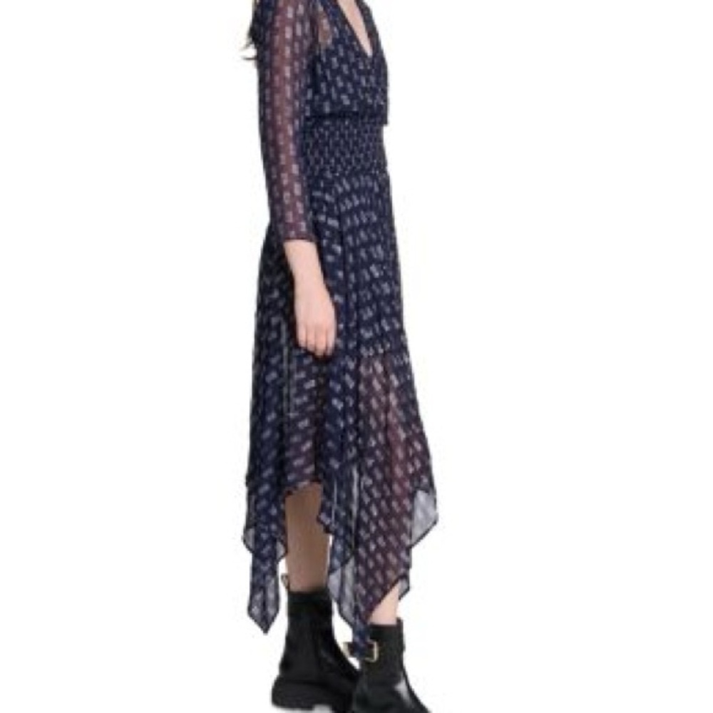 Maje Blue Sheath Long Sleeve Cocktail Dress New without tag - Picture 3 of 10